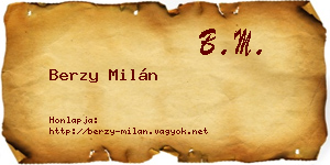 Berzy Milán névjegykártya