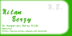 milan berzy business card